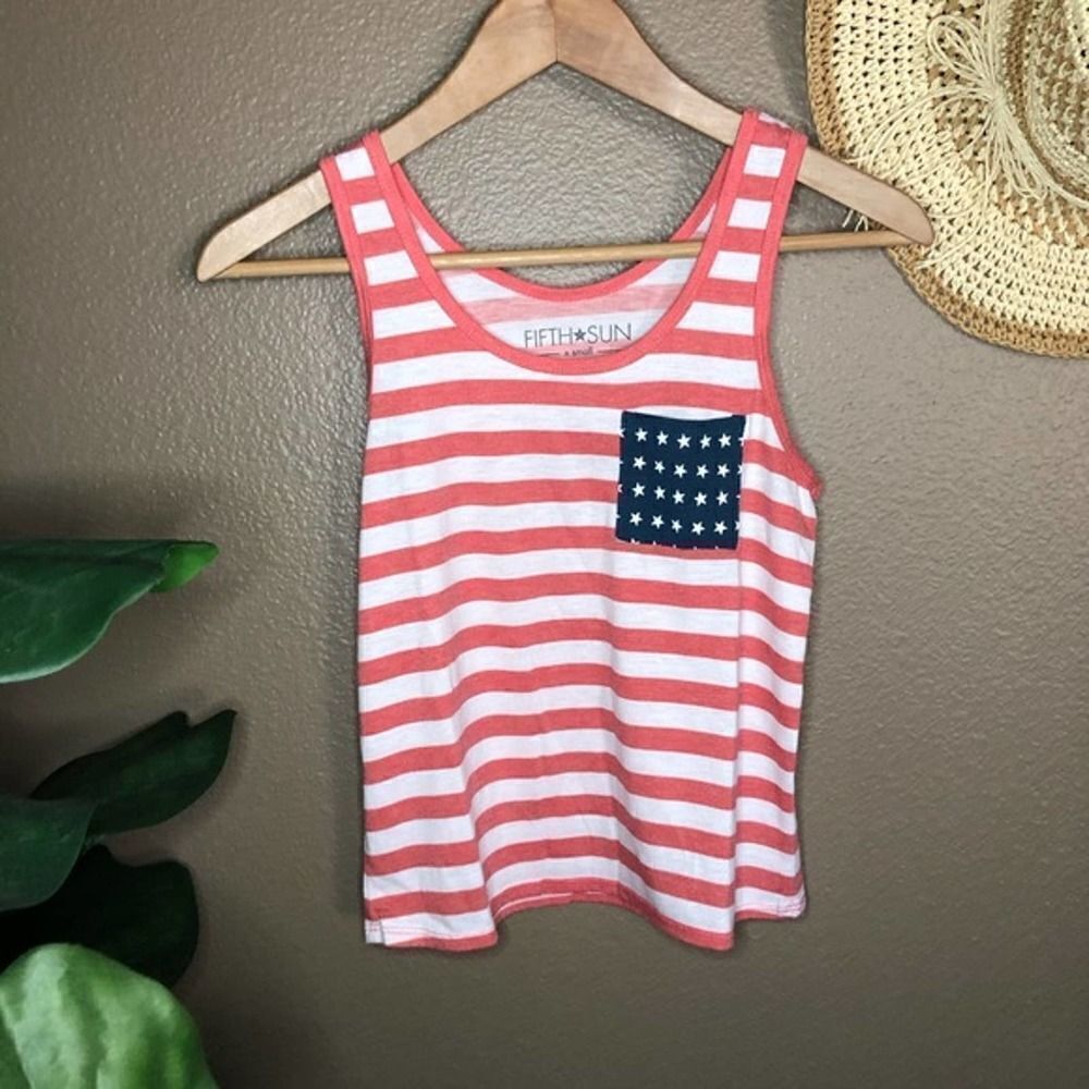 Red white blue American flag tank top